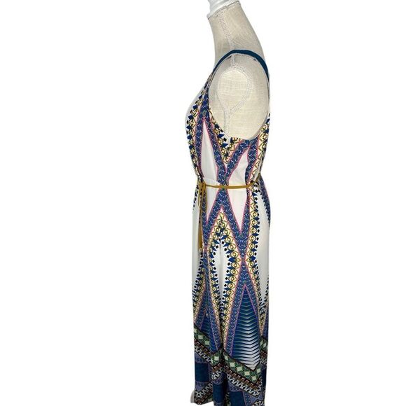 Anthropologie Maeve Pakpao Geometric Print Belted Boho Maxi Dress - Picture 6 of 13